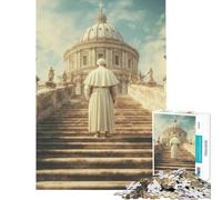 1000 Piece Jigsaw The Pope Ascends to The Vatican Dome Relaxing Games Brain Intelligence Challenge Addictive Toys Gifts for Women Men Hand Speed Race (Size 50x75cm)