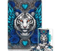 1000 Piece Jigsaw Tiger with Wings Jigsaw Puzzles for Teenagers,Stress Reliever Difficult Challenge Enhance Love between Couples 26x38cm