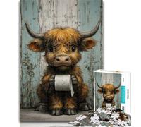 1000 Piece Jigsaw Toilet Paper Heights Cow Adult Jigsaws 1000 Piece,Toys Educational Games Stress Relieving Artists Collection, Fine Art 26x38cm