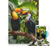 1000 Piece Jigsaw Toucan Duo Iconic Blooms Educational Toy Interesting Stress Reduction Improving Love between Couples 38x26cm