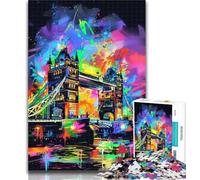 1000 Piece Jigsaw Tower Bridge London Adult Jigsaw Puzzles 1000,Toys Educational Games Stress Relieving Wishlist with Santa Claus 50x75cm