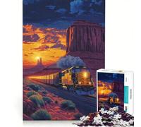 1000 Piece Jigsaw Train Through Monument Valley Educational Toy Interesting Stress Reduction Improving Love between Couples 50x75cm