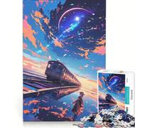 1000 Piece Jigsaw Train Under A Cosmic Sky Educational Toy Interesting Stress Reduction Improving Love between Couples 38x26cm