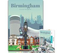 1000 Piece Jigsaw Travel to Birmingham Jigsaw Puzzles for Adults,is Ideal As A Gift for The Whole Family Suitable for And 14 75x50cm