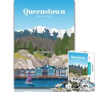 1000 Piece Jigsaw Travel to Queenstown 1000 Piece Jigsaw Puzzles for Adults,for Is Ideal As A Gift for The Whole Family for And 14 Years Old 26x38cm