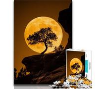 1000 Piece Jigsaw Tree Under The Moon Adult Puzzles 1000 Pieces,Learning Educational Toys Family Games Enhance Love between Couples (38x26cm)