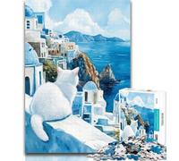 1000 Piece Jigsaw Turkish Angora Cat 1000 Piece Jigsaw Puzzles for Adults & Teens,Educational Game Challenge Toy for Women And Men 50x75cm