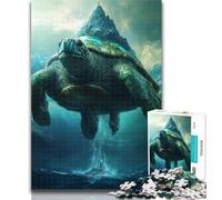 1000 Piece Jigsaw Turtle Island Landscape Jigsaw Puzzles for Teenagers 1000 Pieces,Educational Stress Relief Toy Great Gifts And Toys 26x38cm