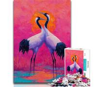 1000 Piece Jigsaw Two Cranes Jigsaw Puzzles for Teenagers,Toys Educational Games Stress Relieving Parent-child Interaction (26x38cm)