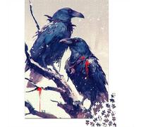 1000 Piece Jigsaw, Two Ravens in Winter, 38x26cm/1000pcs