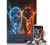 1000 Piece Jigsaw Two Tigers Jigsaw Puzzle 1000 Pieces for Teenagers,Educational Toys Is Ideal As A Gift for The Whole Family 26x38cm