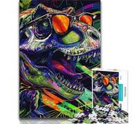 1000 Piece Jigsaw Tyrannosaurus Rex Wearing Glasses 1000 Piece Jigsaw Puzzles for Adults,Toys Educational Games Stress Relieving Great Gifts And Toys (50x75cm)