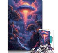 1000 Piece Jigsaw UFO in The Mountain Clouds Jigsaw Puzzles for Teenagers 1000 Pieces,Educational Stress Relief Toy Great Gifts And Toys (50x75cm)