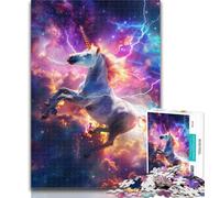 1000 Piece Jigsaw Unicorns in The Galaxy Adult Puzzles 1000 Pieces,Learning Educational Toys Family Games Enhance Love between Couples 75x50cm