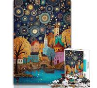 1000 Piece Jigsaw Urban Landscape Art 1000 Piece Jigsaw Puzzles for Teenagers,Stress Reliever Staycation Kill Time Funny Gift 50x75cm