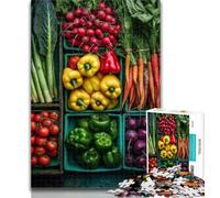 1000 Piece Jigsaw Vegetable Collage Adult Puzzles 1000 Pieces,Learning Educational Toys Family Games Enhance Love between Couples 75x50cm