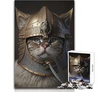 1000 Piece Jigsaw Viking Cat Relaxing Way to Fill Spare Time Consistent Precise Cutting Play Toy Size 50x75cm