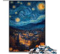 1000 Piece Jigsaw Village at Night Wooden Jigsaw Puzzles for Adults Perfect for Home & Office Decor, Parties, Birthdays (Size 50x75cm)