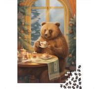 1000 Piece Jigsaw, Vintage Xmas Bear with Tea, 38x26cm/1000pcs | For a break from screens: Adult jigsaw puzzle with 1000 pieces; when you want a longer activity without screens.