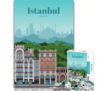 1000 Piece Jigsaw Visit Istanbul Jigsaw Puzzles for Adults,is Ideal As A Gift for The Whole Family Suitable for And 14 26x38cm