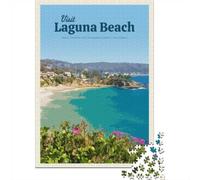 1000 Piece Jigsaw, Visit Laguna Beach, 38x26cm/1000pcs | For free time at home: 1000-piece jigsaw puzzle for adults; with 1000 pieces to keep the challenge engaging.