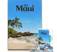 1000 Piece Jigsaw Visit Maui Jigsaw Puzzles 1000 Pieces for Adults Teens,for Age 14+ Impossible Game Best Gift for Adults And Teenagers 75x50cm