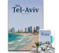 1000 Piece Jigsaw Visit Tel Aviv Adult Puzzles 1000 Pieces,Toys Educational Games Stress Relieving Wishlist with Santa Claus 26x38cm