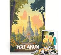 1000 Piece Jigsaw Wat Arun Temple Thailand Hands-on Game Train Your Brain And Hands with Fully Interlocking Randomly Shaped Pieces 38x26cm
