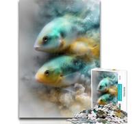 1000 Piece Jigsaw Watercolor Fish Jigsaw Puzzles 1000 Pieces for Adults Teens,Diy Modern Wall Art Unique Gift Home Decor 26x38cm