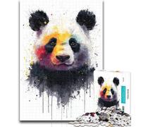 1000 Piece Jigsaw Watercolor Panda Jigsaw Puzzle 1000 Pieces for Adults,Interesting Stress Reduction Parent-child Interaction 50x75cm