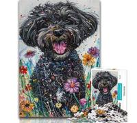 1000 Piece Jigsaw Watercolor Poodle 1000 Piece Jigsaw Puzzles for Adults Gifts,gifts for Friends And Family for for Age 14 75x50cm