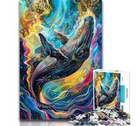 1000 Piece Jigsaw Watercolor Whale Jigsaw Puzzle 1000 Pieces for Adults,Decompressing Intellectual Educational Toy Great Gifts And Toys 26x38cm