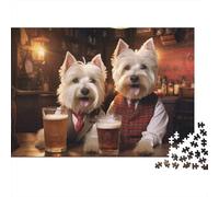 1000 Piece Jigsaw, Westie Dogs Pub Beer, 38x26cm/1000pcs