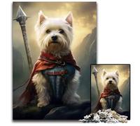 1000 Piece Jigsaw Westie Viking Paper Jigsaw Puzzles Perfect for Family Fun Party Games Birthday Party Favors 1000 PCS(38x26cm)