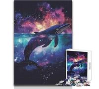 1000 Piece Jigsaw Whale Silhouette Galaxy Relaxing Way to Fill Spare Time Consistent Precise Cutting Play Toy Size 50x75cm