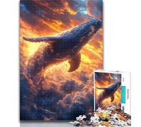 1000 Piece Jigsaw Whale Sunset Adult Jigsaws 1000 Piece,Toys Educational Games Stress Relieving Artists Collection, Fine Art 26x38cm