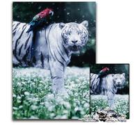 1000 Piece Jigsaw White Tiger And Parrot Difficult Puzzles for Adults Intricate Design for Teenagers, DIY Decor, And BrainBoosting Fun 1000 PCS(75x50cm)