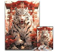 1000 Piece Jigsaw White Tiger Guardian paper Jigsaw Puzzles for Adults Brain Teaser Game Interactive Family Game Suitable for Ages 14 1000 PCS(38x26cm)