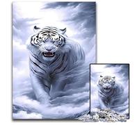 1000 Piece Jigsaw White Tiger in Clouds Difficult Puzzles for Adults Intricate Design for Teenagers, DIY Decor, And BrainBoosting Fun 1000 PCS(38x26cm)