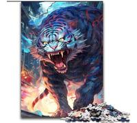 1000 Piece Jigsaw White Tiger Rage Wooden Jigsaw size 50x75cm Educational Activity for Cognitive Skills Cognitive Skill Improvement