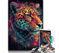 1000 Piece Jigsaw Wild Leopard 1000 Pieces Jigsaw Puzzle for Adults& Teens,Train Your Brain And Hands Gifts for Friends And Family 26x38cm