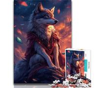 1000 Piece Jigsaw Wolf at Sunset Jigsaw Puzzles for Teenagers 1000 Pieces,Toys Educational Games Stress Relieving Parent-child Interaction (50x75cm)