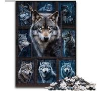 1000 Piece Jigsaw Wolf Collage Difficult Puzzles for Adults 50X75CM Educational Activity for Cognitive Skills Cognitive Skill Improvement