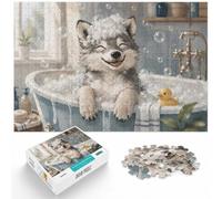 1000 Piece Jigsaw, Wolf Pup Bath Time, 1000pcs (40x28cm) | For anyone who enjoys classic jigsaws: Adult jigsaw puzzle with 1000 pieces can be enjoyed across several sessions.