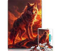 1000 Piece Jigsaw Wolves on The Volcano 1000 Piece Jigsaw Puzzles for Teenagers Gifts,Wall Decoration Unique Birthday And Xmas Gifts Suitable for And 14 (26x38cm)