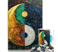 1000 Piece Jigsaw Yin And Yang 1000 Pieces Jigsaw Puzzle for Adults& Teens,Train Your Brain And Hands Gifts for Friends And Family 26x38cm