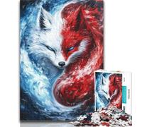 1000 Piece Jigsaw Yin Yang Fox Jigsaw Puzzle 1000 Pieces for Adults,Educational Toys & Games for Adults And Teenagers 50x75cm