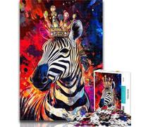 1000 Piece Jigsaw Zebra Art Jigsaw Puzzles for Teenagers,Toys Educational Games Stress Relieving Parent-child Interaction 26x38cm