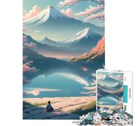 1000 Piece Jigsaws A Boy at The Lake Calm Focus Desktop Game Perfect Joint between Each Part Delightful Game for Casual GetTogethers (Size 38x52cm)