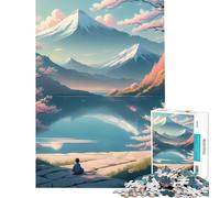 1000 Piece Jigsaws A Boy at The Lake Interesting Brain Challenge Fine Detail Cutting Workmanship Wonderful Birthday Choice (Size 50x75cm)